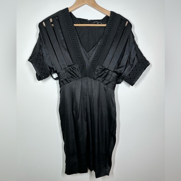 CATHERINE  Deane Black Satin Statement Dress Size XS - Picture 1 of 7